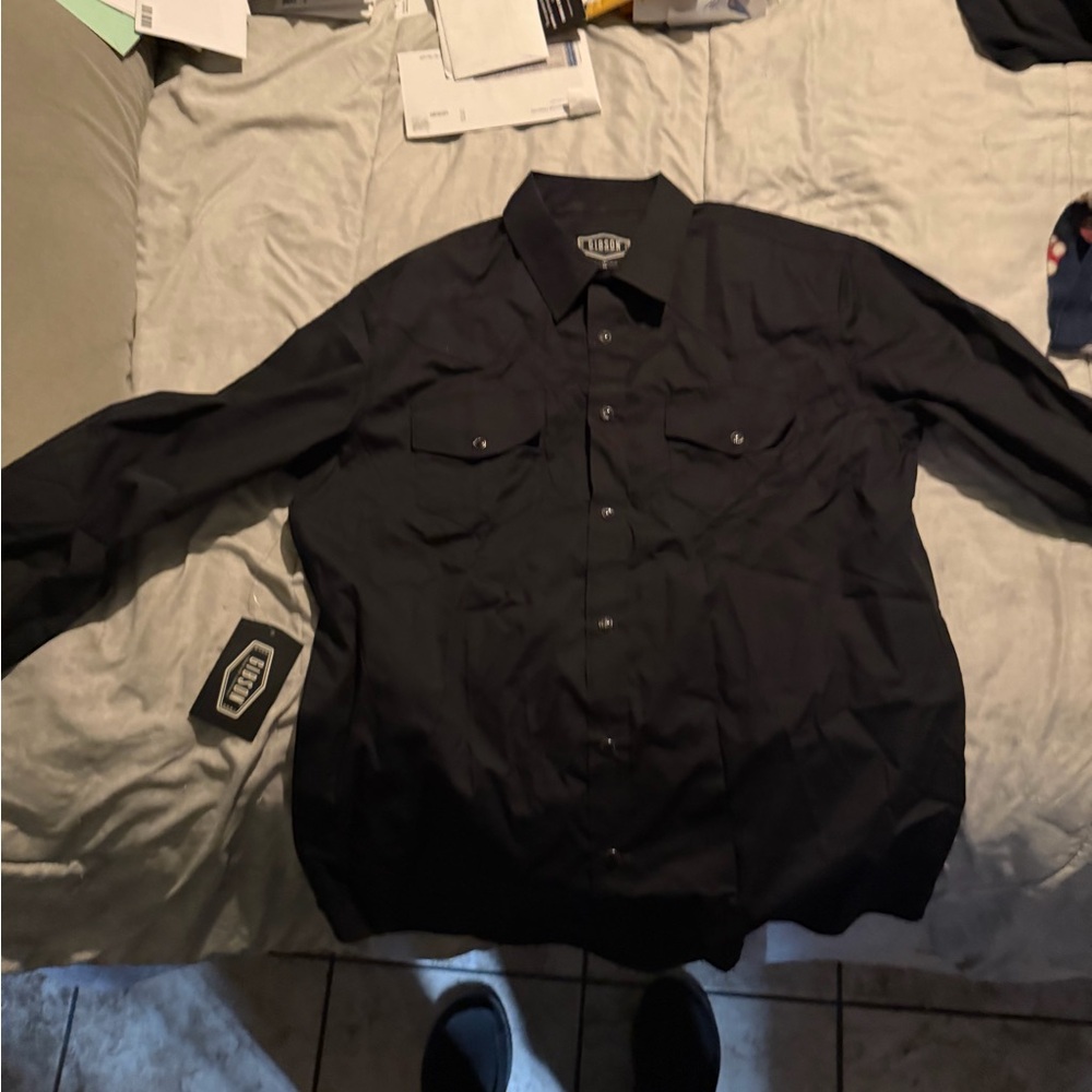 Gibson Black Collared Shirt